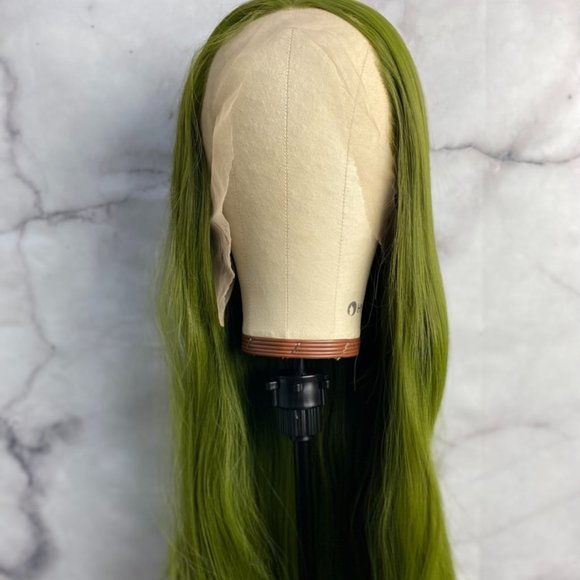 Dark Green Silky Lace Wig - Picture 1 of 9